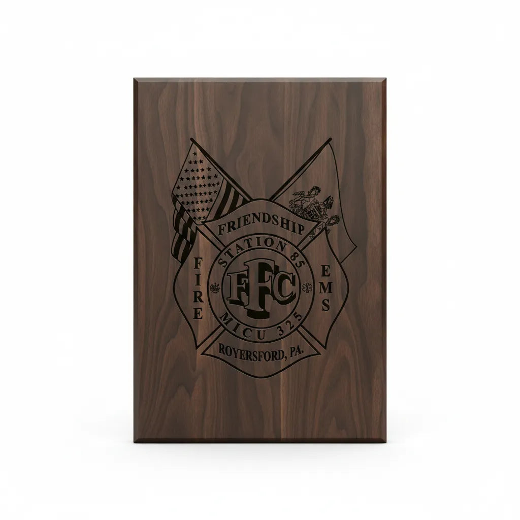 Royersford Friendship Fire Station 85 SVG

Pennsylvania Firefighter Vector Design

Maltese Cross Fire Badge Engraving File

Royersford Fire Station Sign CNC File

Crossed Flags Firefighter Vector for Laser Cutting