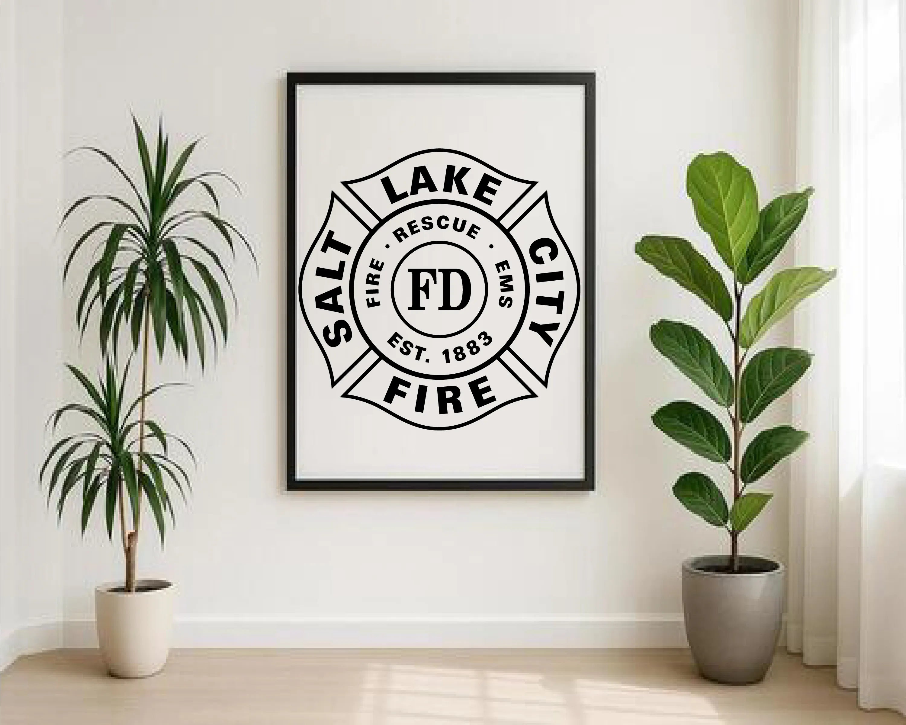 Salt Lake City Fire Department Logo SVG Utah Firefighter Vector
