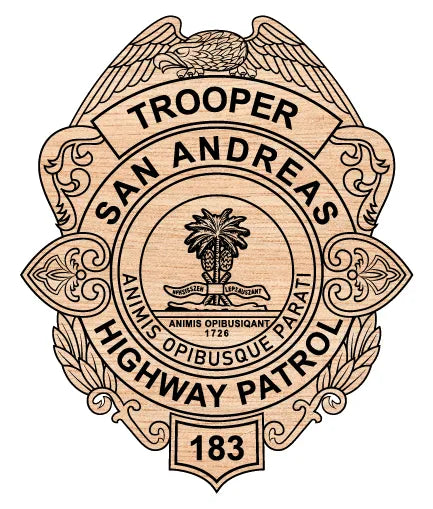 San Andreas Highway Patrol Trooper Badge SVG - Laser Cut File or CNC