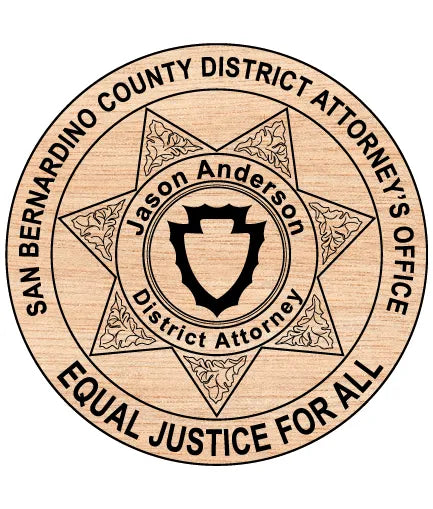San Bernardino County District Attorney Jason Anderson Badge SVG Law Enforcement Vector
