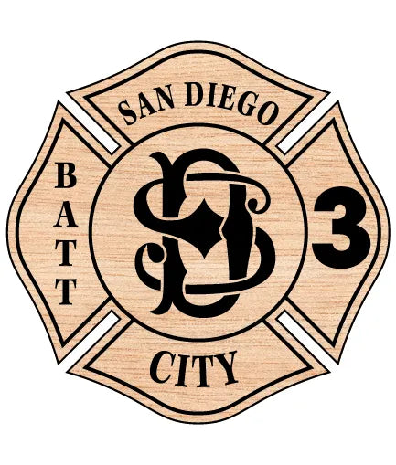 San Diego Fire Rescue Department Battalion  Badge SVG Maltese Cross Vector