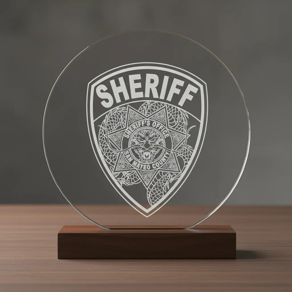 San Mateo County Sheriff Patch SVG

California Law Enforcement Vector Design

Sheriff Shield Patch Engraving File

San Mateo CA Sheriff Sign CNC File

California Bear Patch Vector for Laser Cutting