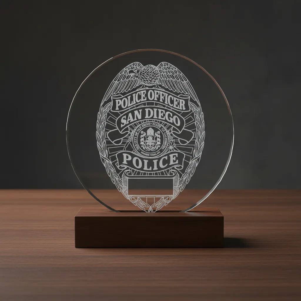 San Diego Police Officer Badge SVG

California Law Enforcement Vector Design

Eagle Police Badge Engraving File

San Diego Police Sign CNC File

City of San Diego Seal Vector for Laser Cutting