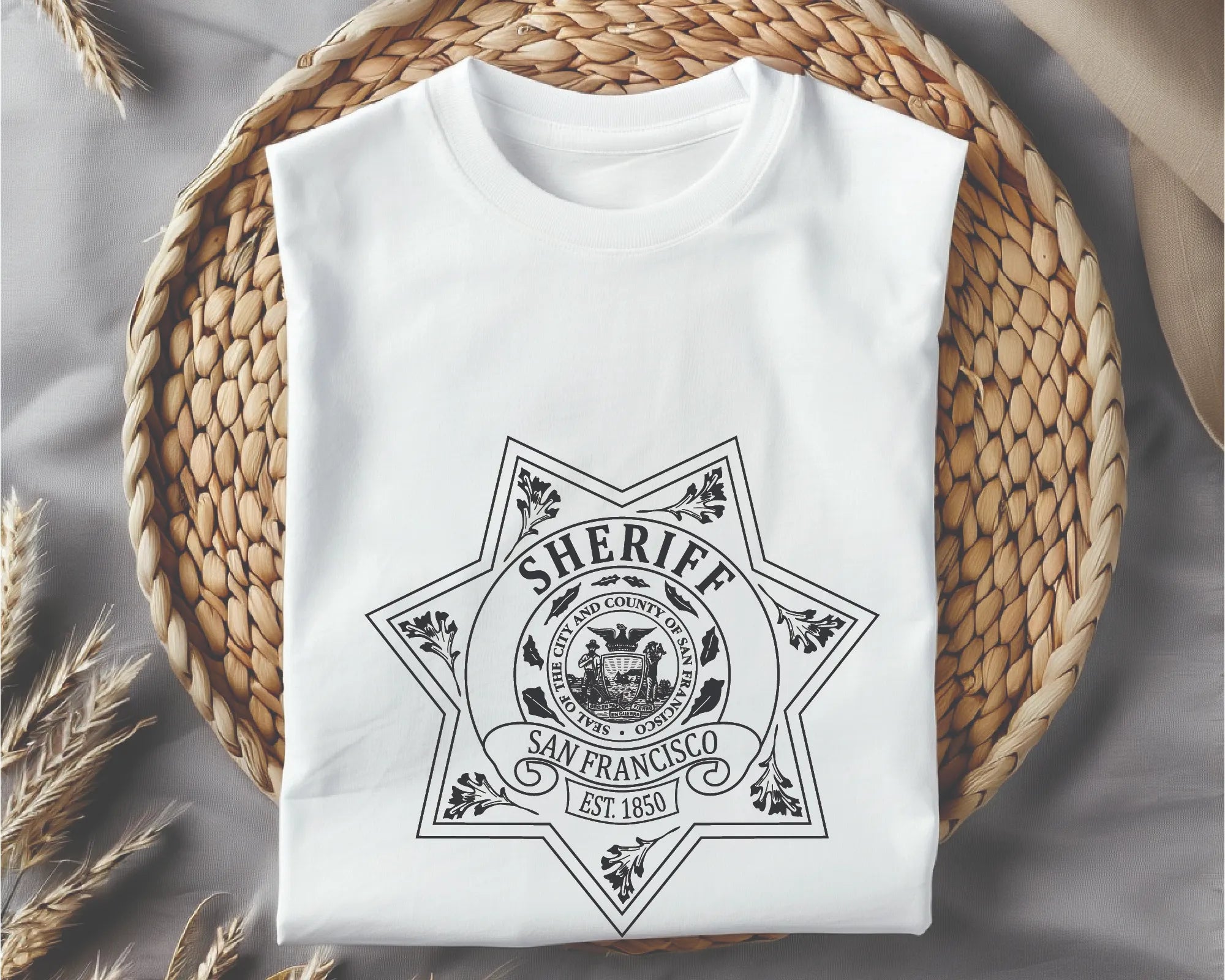 San Francisco Sheriff Badge SVG

California Law Enforcement Vector

7-Point Star Sheriff Emblem

Deputy Plaque Engraving File

San Francisco Sheriff Sign CNC File