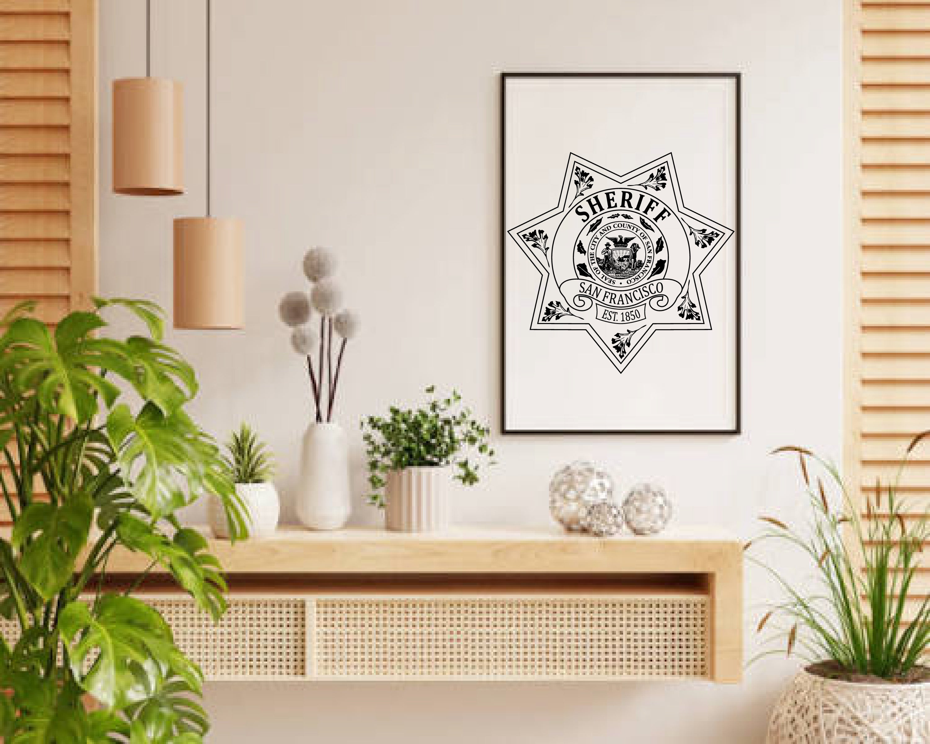 San Francisco Sheriff Badge SVG

California Law Enforcement Vector

7-Point Star Sheriff Emblem

Deputy Plaque Engraving File

San Francisco Sheriff Sign CNC File