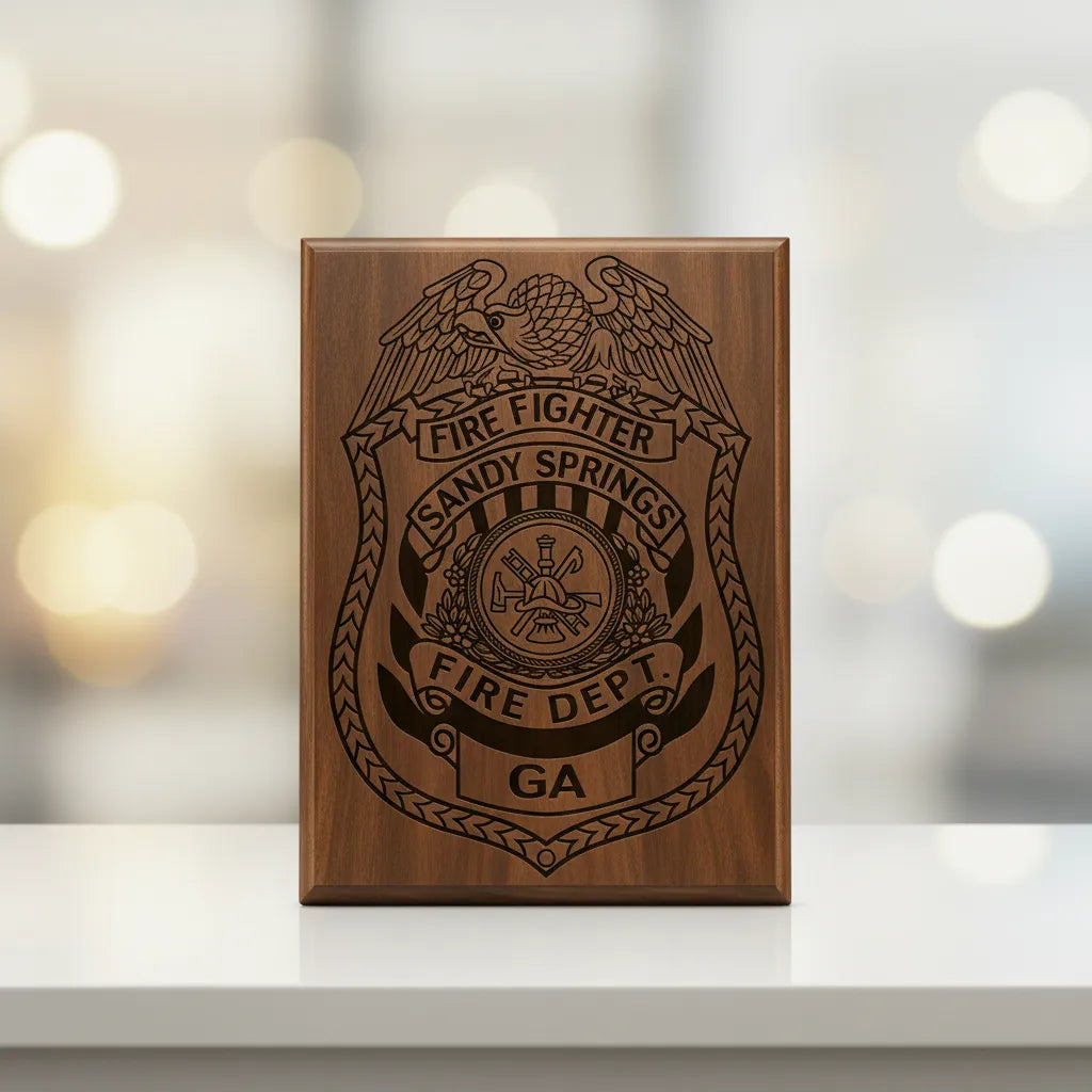 Sandy Springs Fire Department Badge SVG

Georgia Firefighter Vector Design

Eagle Fire Badge Engraving File

Sandy Springs Fire Sign CNC File

Fire Scramble Vector for Laser Cutting