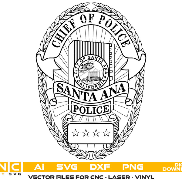 Santa Ana Chief of Police Badge SVG