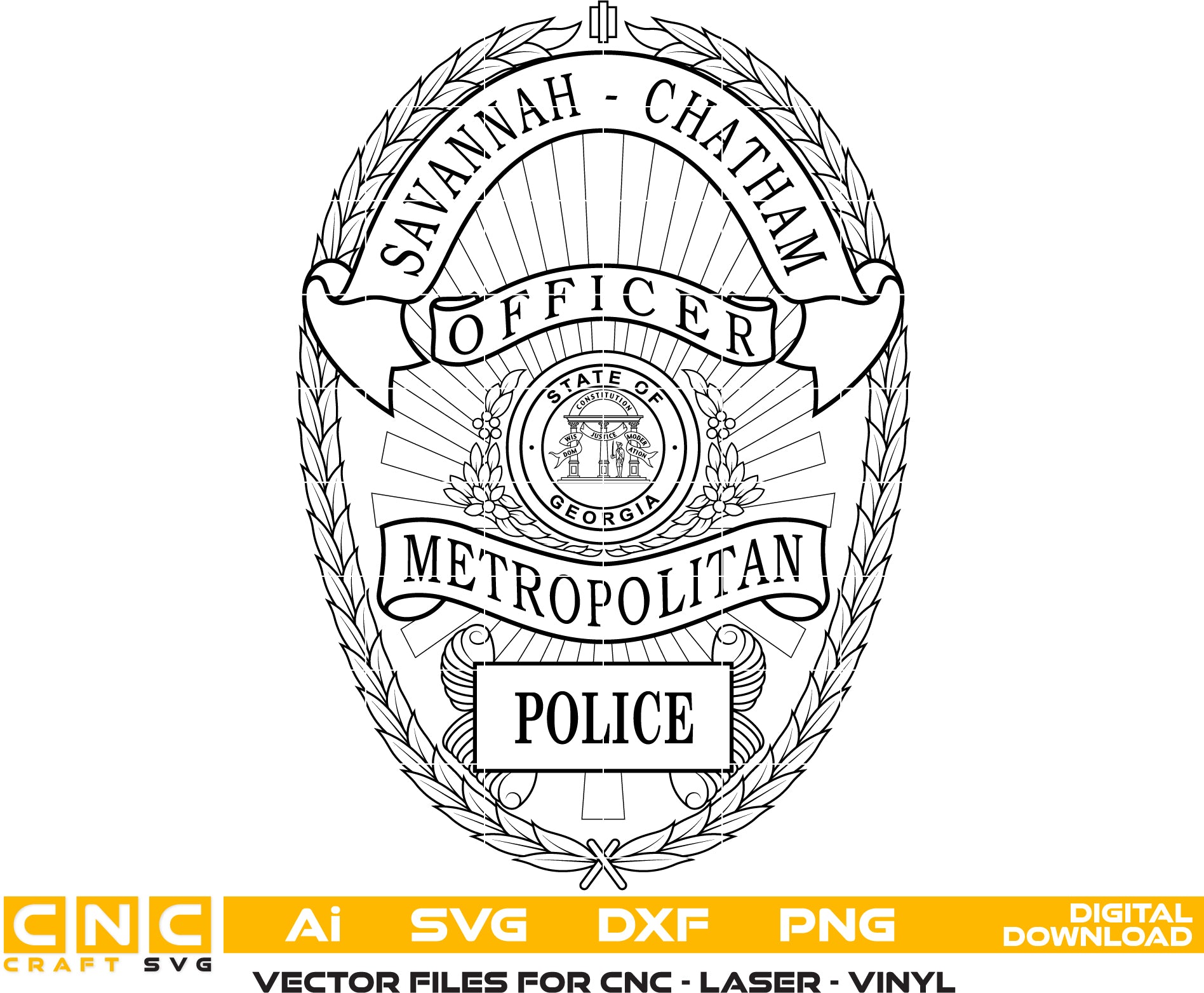avannah Chatham Police Officer Badge SVG

Georgia Law Enforcement Shield Vector

State of Georgia Seal Engraving File

Metropolitan Police Badge Sign CNC File

Police Officer Shield Vector for Lasers