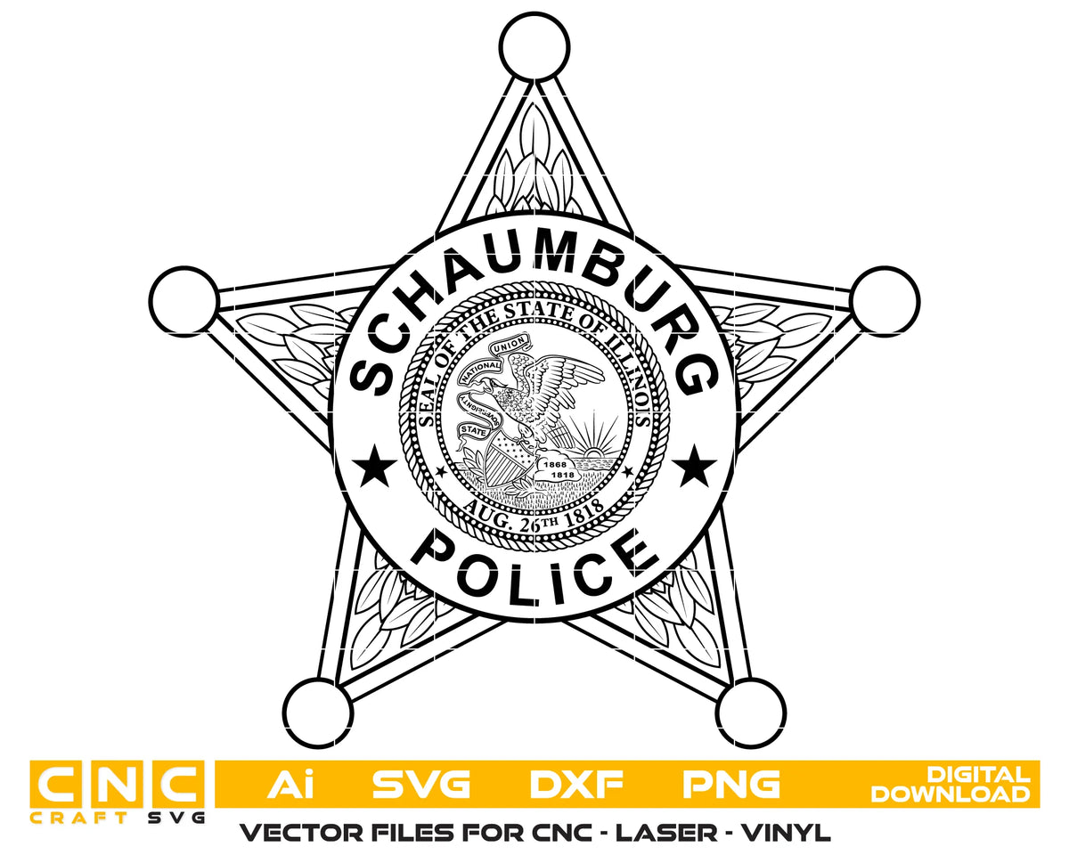 Schaumburg Police Department Badge SVG Illinois Law Enforcement Vector