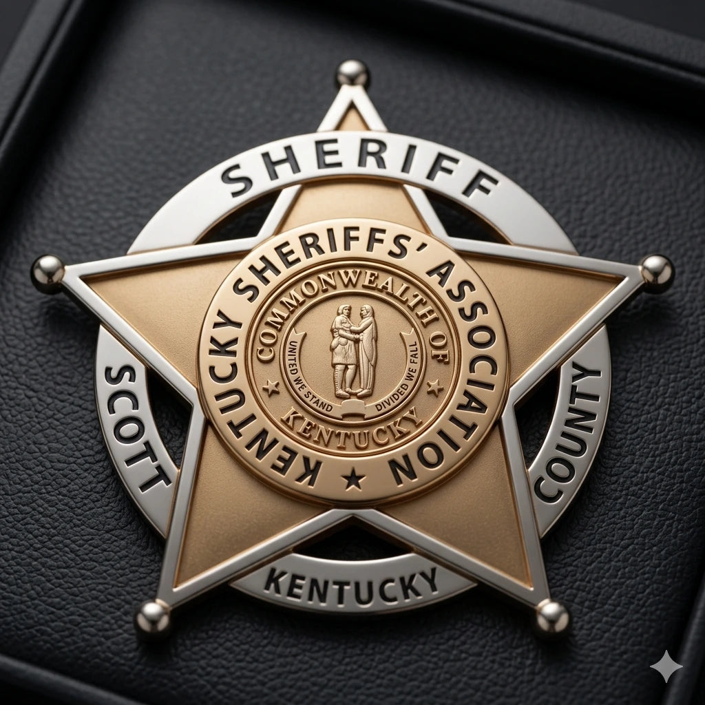 Scott County Sheriff Badge SVG

Kentucky Law Enforcement Vector Design

Sheriff Badge Engraving File

Scott County Sheriff Sign CNC File

5-Point Star Badge Vector for Laser Cutting