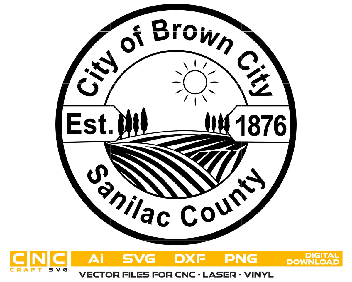Seal of Brown City Michigan SVG Sanilac County Vector