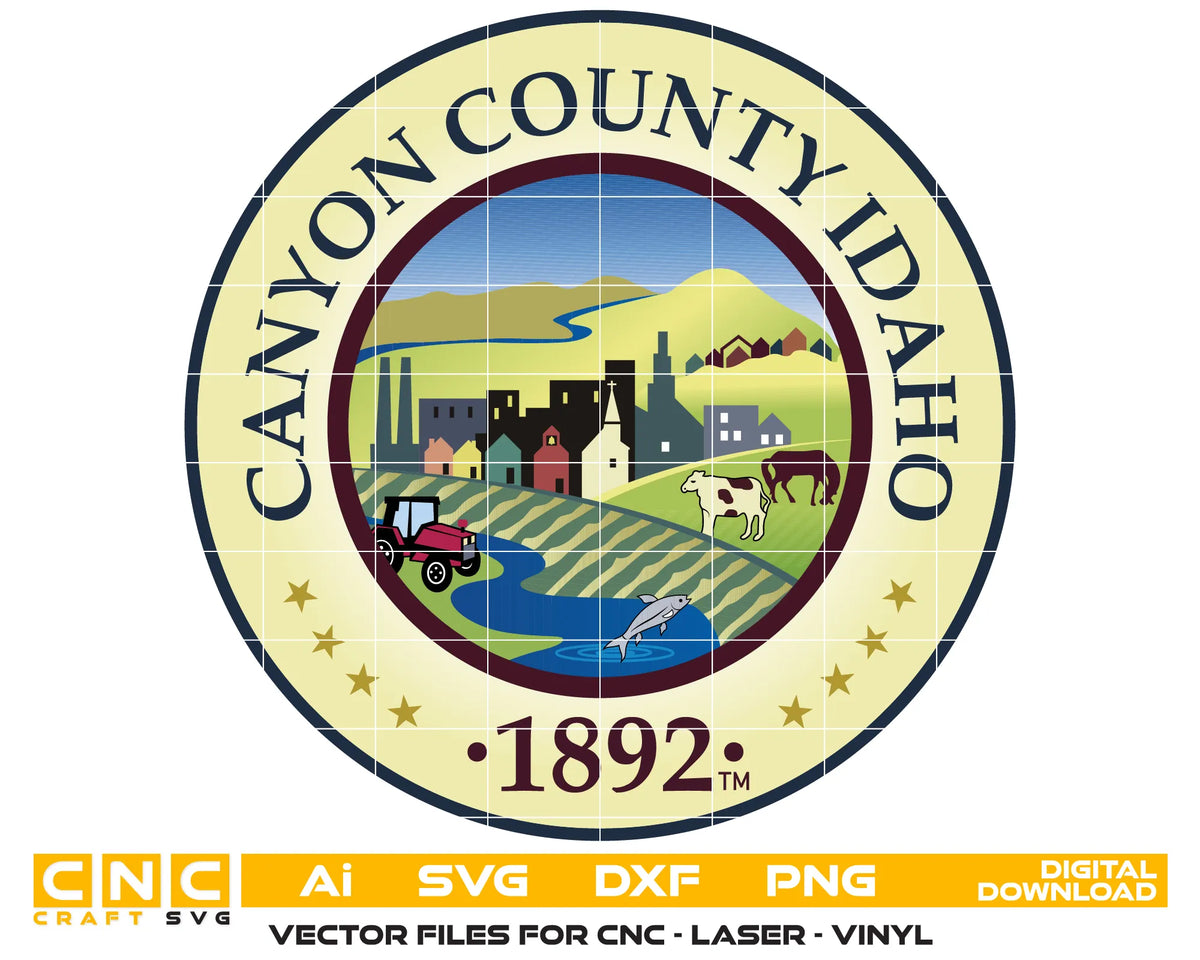 Seal of Canyon County Idaho SVG Color Vector