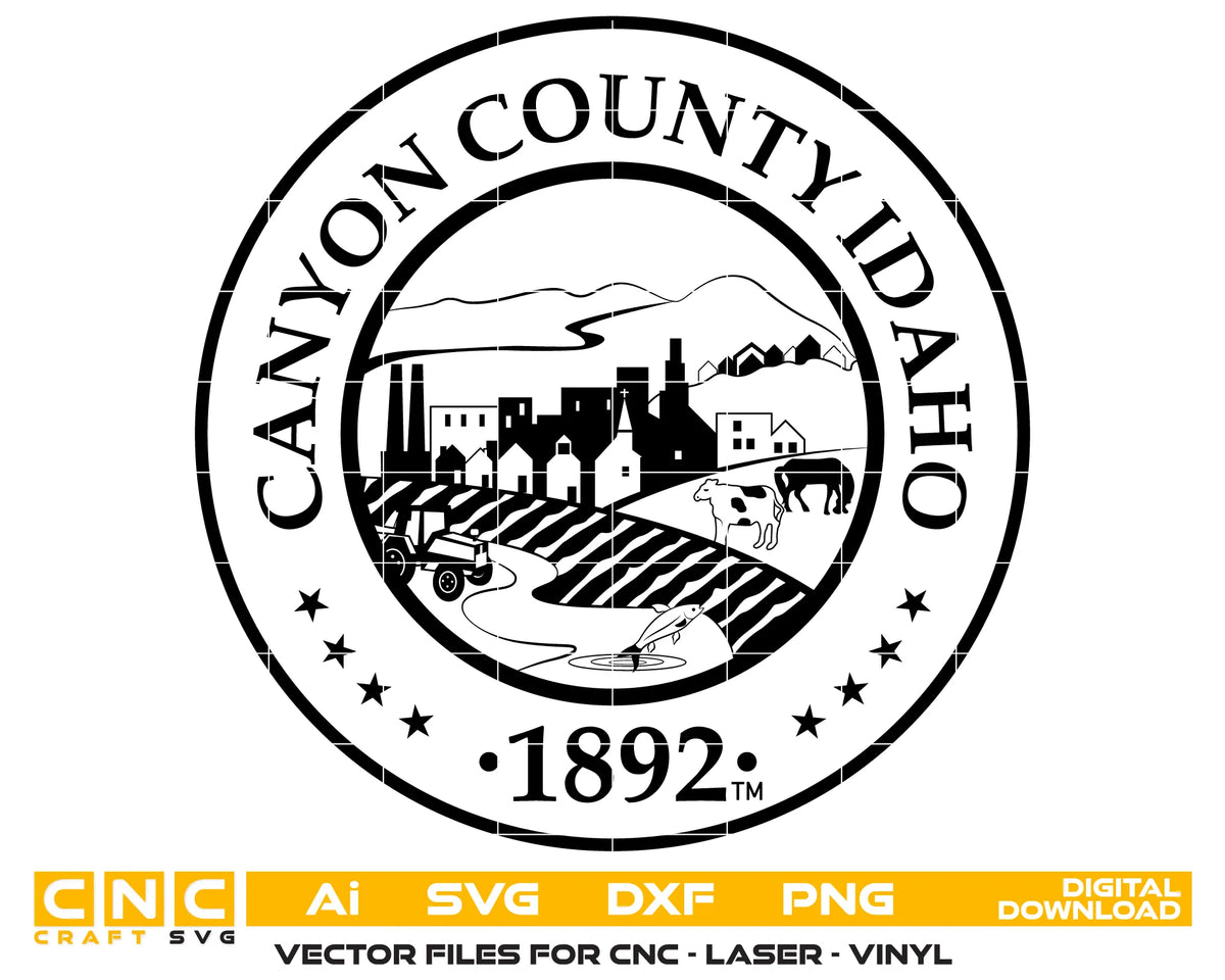 Seal of Canyon County Idaho SVG Law Enforcement Vector