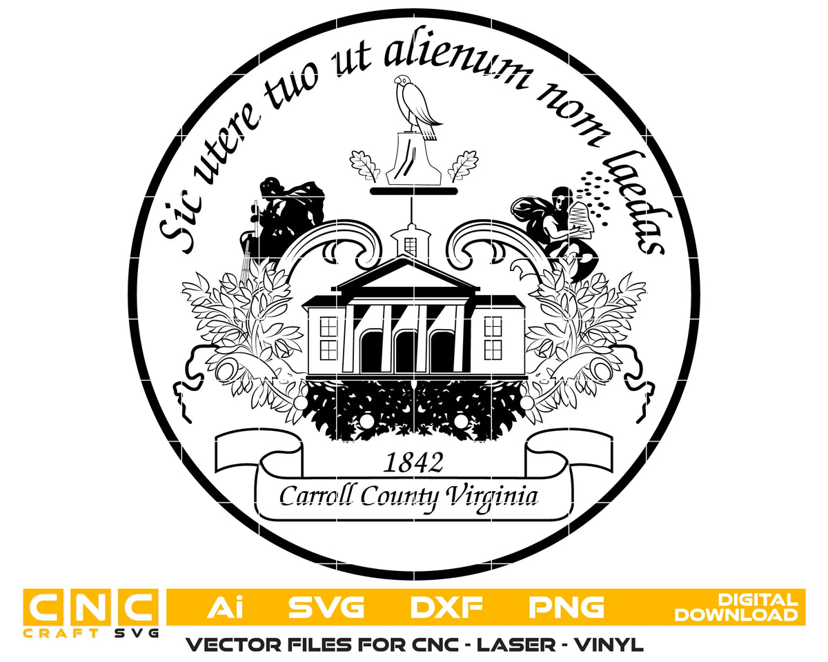 Seal of Carroll County Virginia SVG Law Enforcement Vector