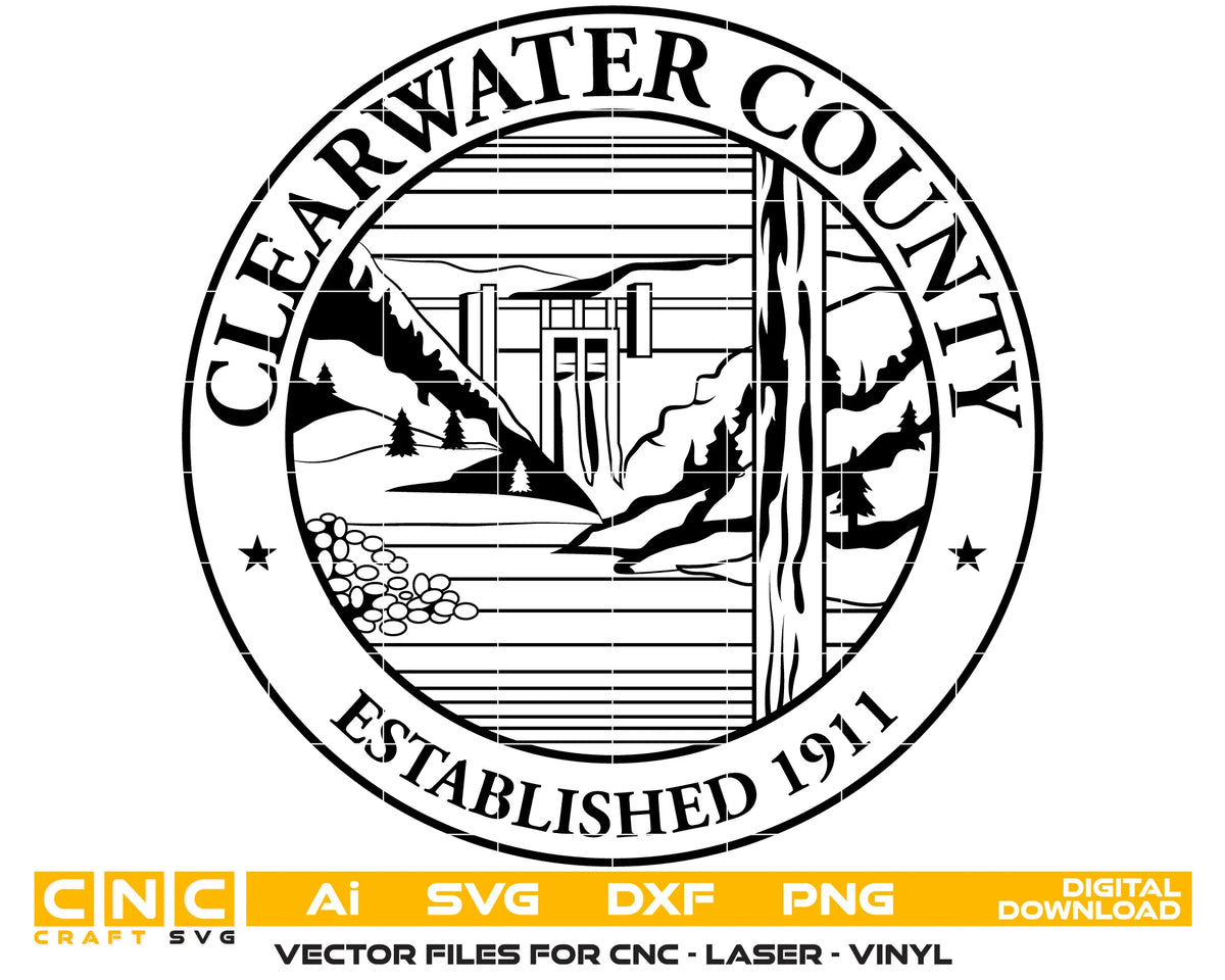 Seal of Clearwater County Idaho SVG Law Enforcement Vector