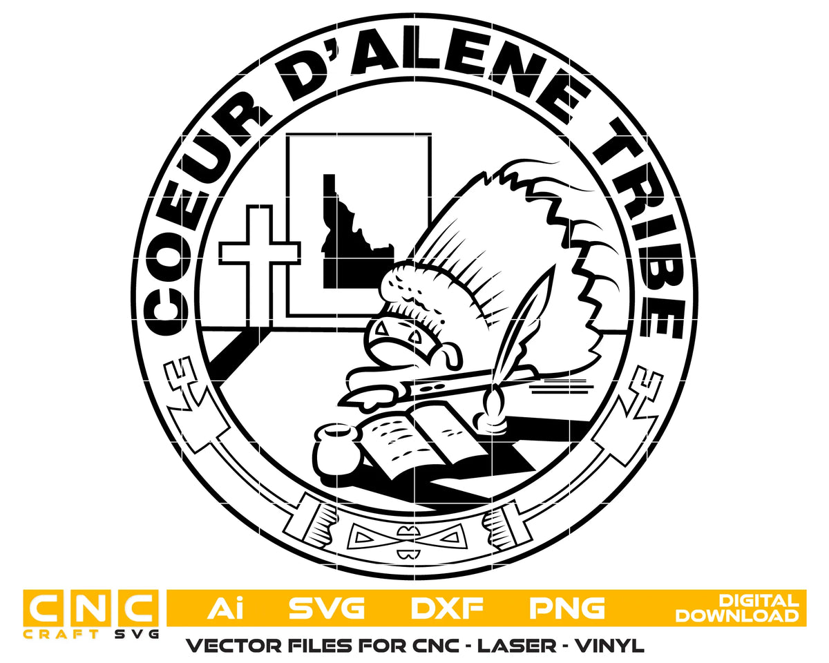 Seal of Coeur d'Alene Tribe SVG Native American Vector 