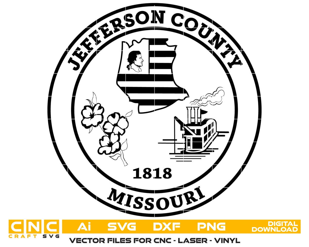 Seal Of Jefferson County Missouri SVG Government Emblem Vector