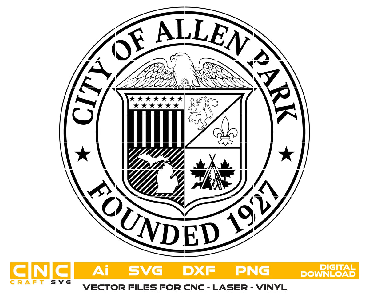 Seal of the City of Allen Park SVG Michigan Municipal Vector