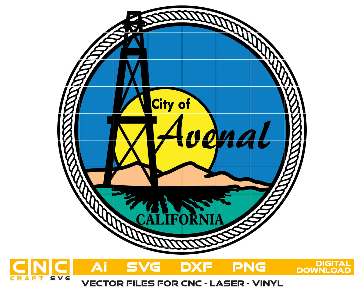 Seal Of The City Of Avenal California SVG City Vector   