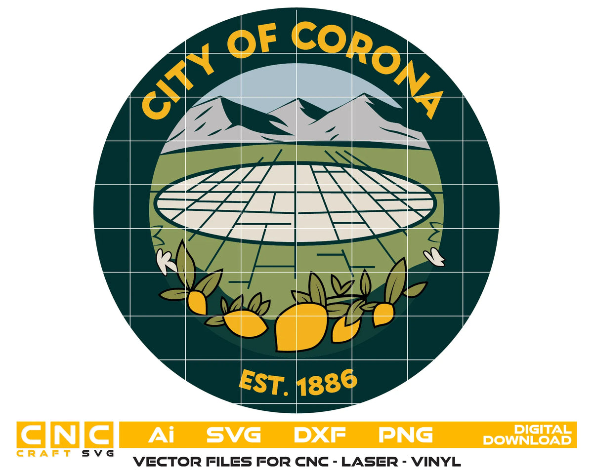 Seal Of The City Of Corona California SVG City Vector