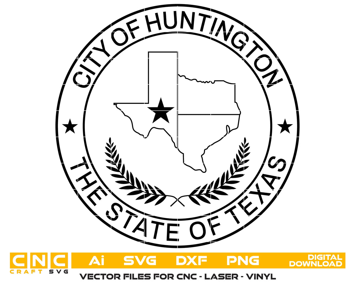 Seal of The City of Huntington Texas SVG Government Vector