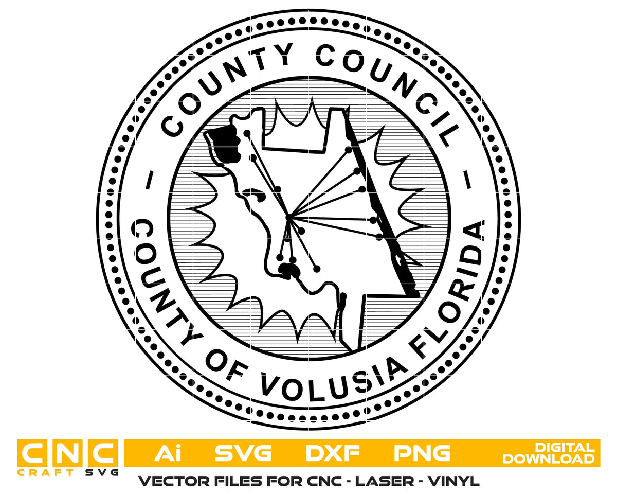 Seal of Volusia County Florida SVG Government Vector