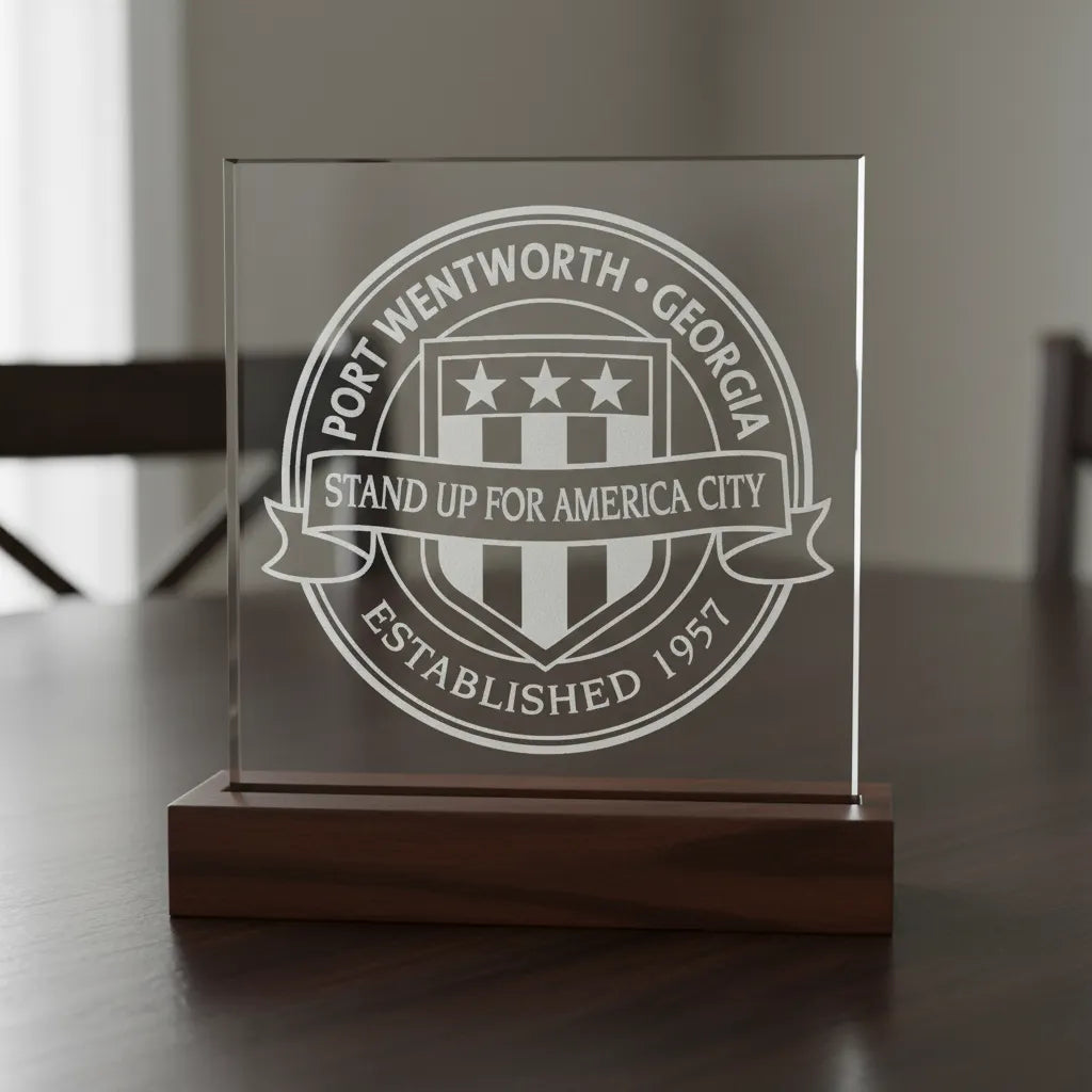 Seal of Port Wentworth Georgia SVG

Stand Up For America City Vector Design

Port Wentworth City Seal Engraving File

Georgia Municipal Sign CNC File

Shield and Stars Seal Vector for Laser Cutting