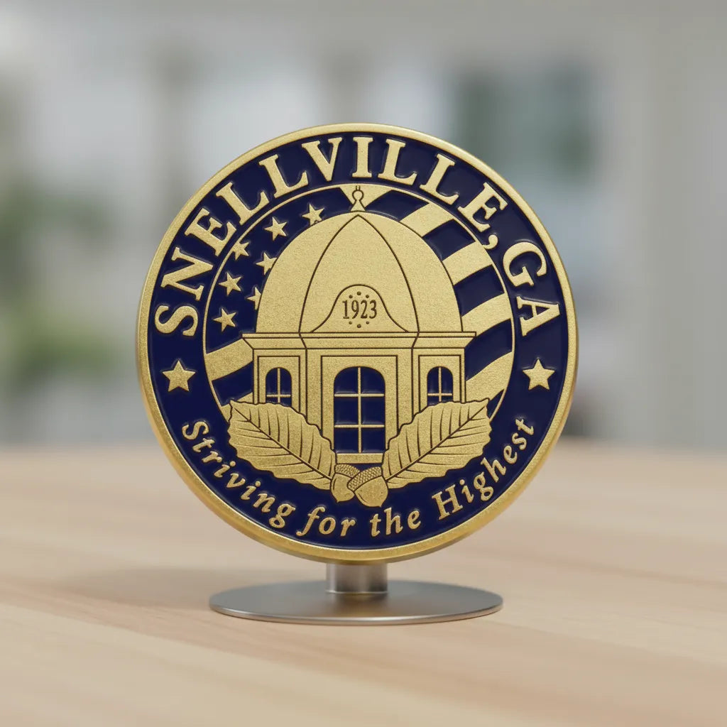 Seal of Snellville Georgia SVG

Snellville City Dome Vector Design

Striving for the Highest Engraving File

Georgia Municipal Sign CNC File

Snellville City Seal Vector for Laser Cutting