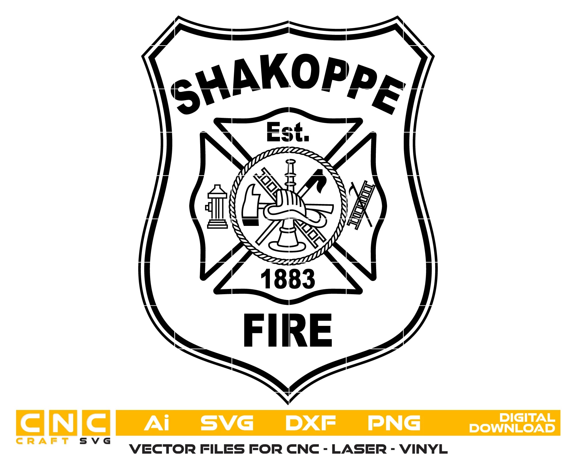 Shakopee Fire Department Badge SVG Minnesota Firefighter Vector