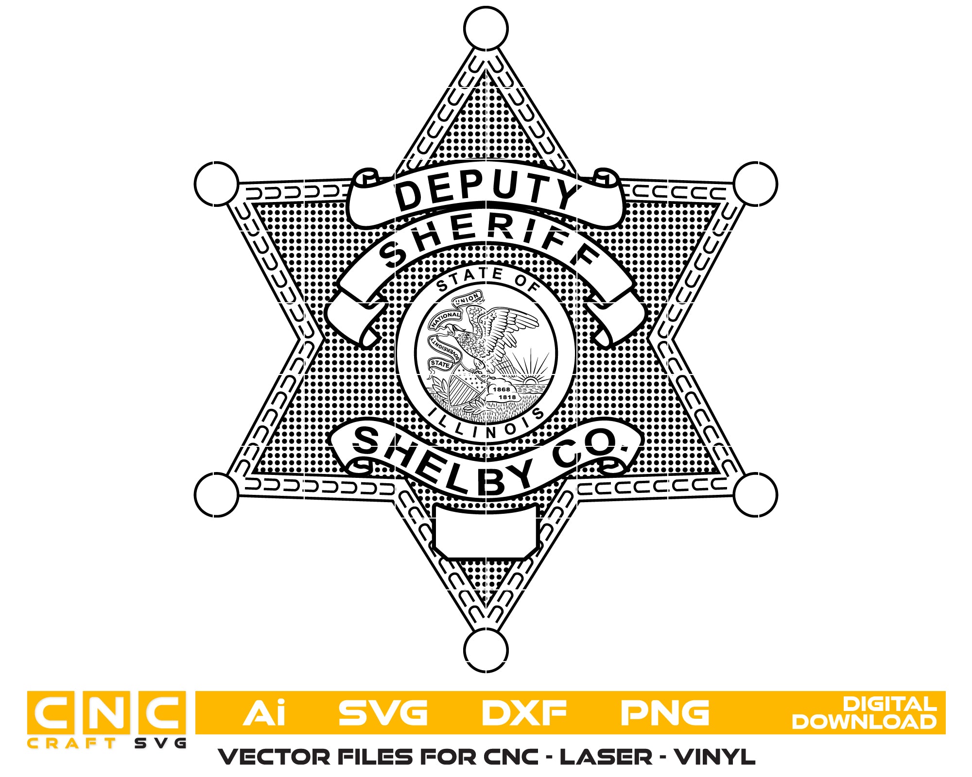 Shelby County Deputy Sheriff Badge SVG
Shelby County Illinois Sheriff Badge Vector
Law Enforcement Badge Shelby County
Deputy Sheriff Badge SVG
Shelby County Sheriff Emblem