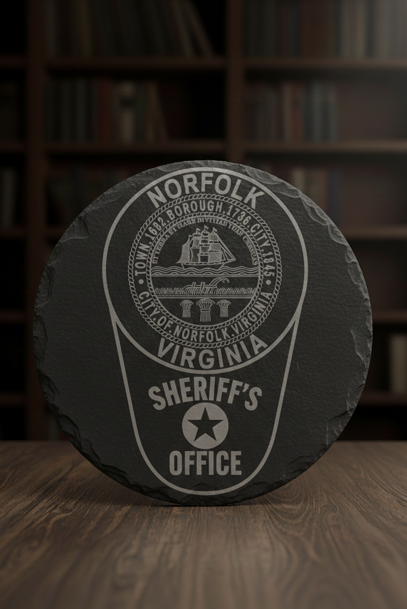 Norfolk Sheriffs Office Patch SVG

Virginia Law Enforcement Vector Design

City of Norfolk Seal Police Emblem

Sheriff Patch Shield Engraving File

Norfolk VA Sheriff CNC Router File