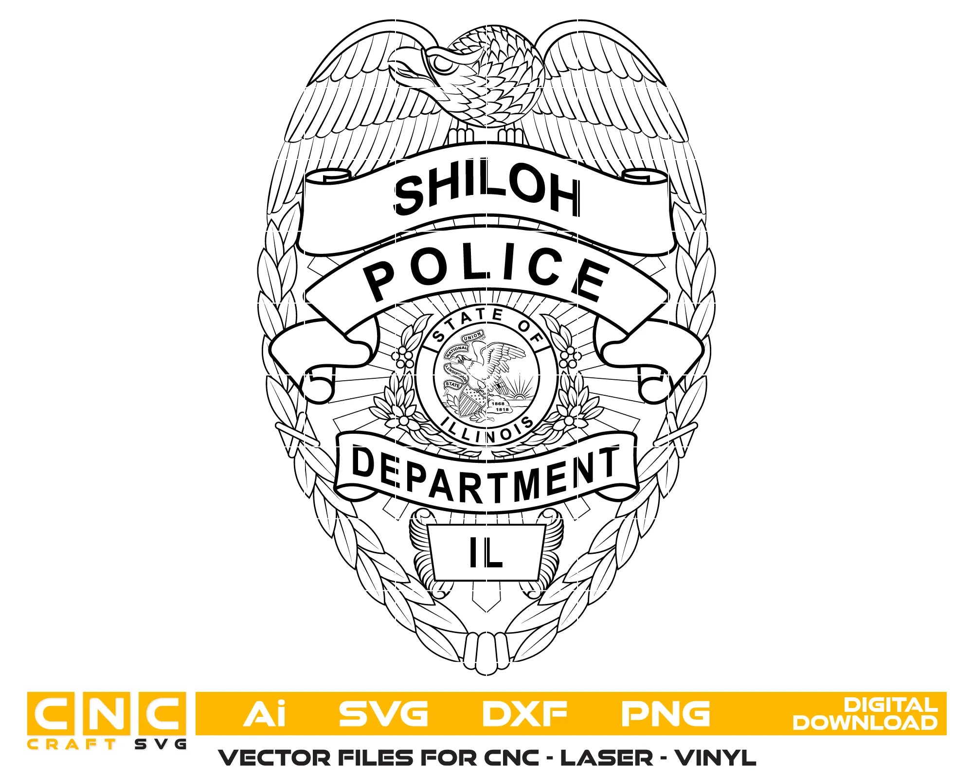 Shiloh Police Department Badge SVG Illinois Law Enforcement Vector