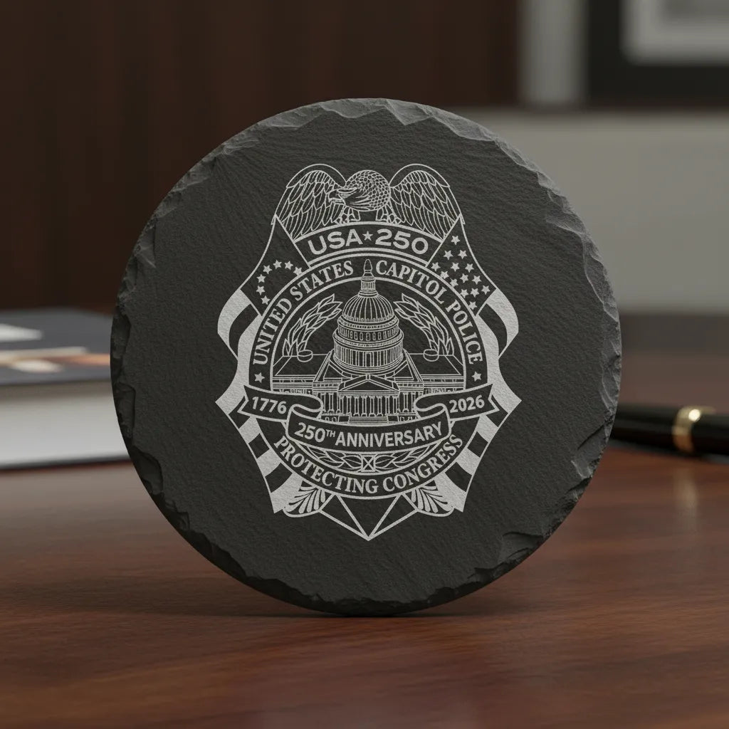 US Capitol Police 250th Anniversary Badge SVG

Federal Law Enforcement Vector Design

USA 250 Commemorative Shield Engraving File

Protecting Congress Sign CNC File

US Capitol Building Badge Vector for Lasers