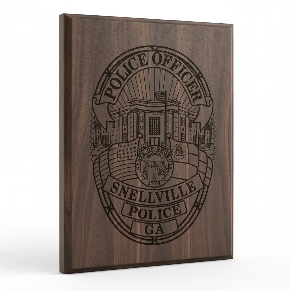 Snellville GA Police Officer Badge SVG

Georgia Law Enforcement Shield Vector

State of Georgia Seal Engraving File

Crossed Flags Police Badge Sign CNC

Police Shield Vector for Laser Engraving