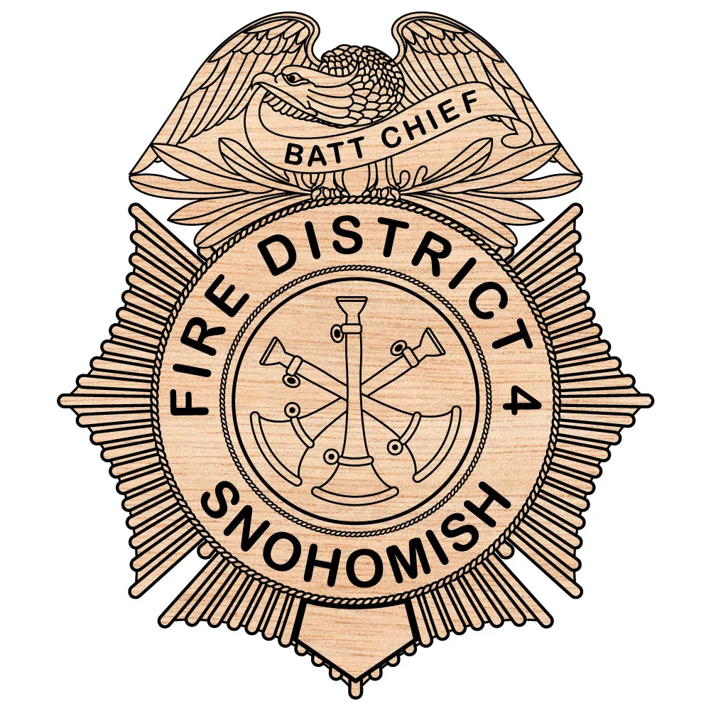 Snohomish Fire District 4 Batt Chief Badge SVG Firefighter Vector
