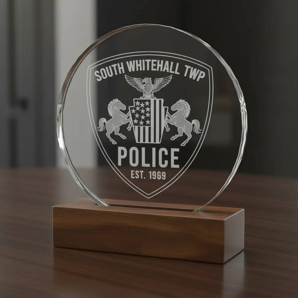 South Whitehall Township Police Patch SVG

Pennsylvania Keystone Law Enforcement Vector

Eagle and Horses Police Emblem Engraving File

South Whitehall TWP Shield Sign CNC File

Police Patch Vector for Lasers