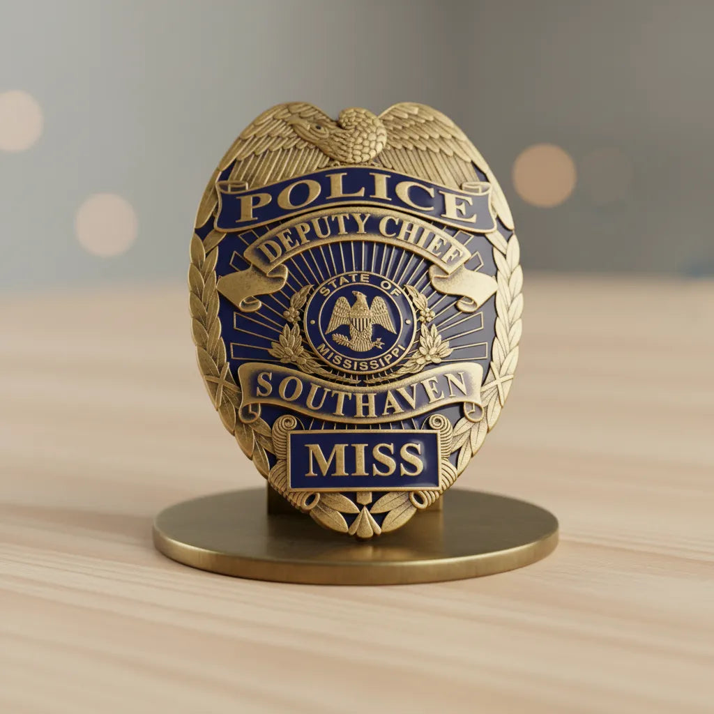 Southaven Police Deputy Chief Badge SVG

Mississippi Law Enforcement Vector

Deputy Chief Badge Engraving File

Southaven Police Sign CNC File

Deputy Chief Badge Vector for Laser Cutting