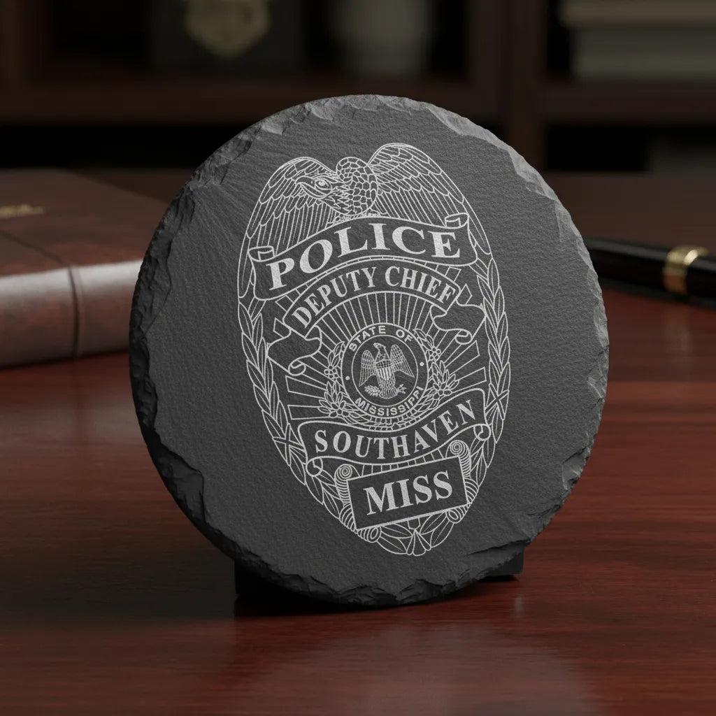 Southaven Police Deputy Chief Badge SVG

Mississippi Law Enforcement Vector

Deputy Chief Badge Engraving File

Southaven Police Sign CNC File

Deputy Chief Badge Vector for Laser Cutting