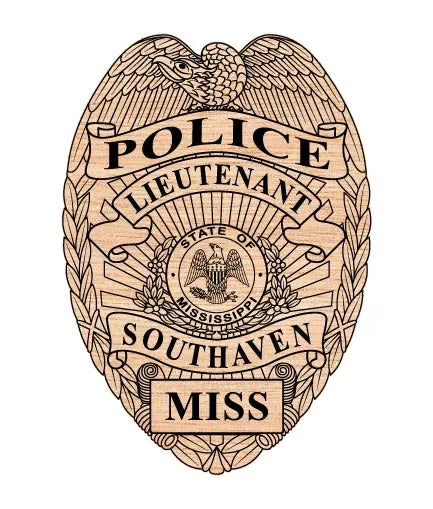 Southaven Police Lieutenant Badge SVG

Mississippi Law Enforcement Vector

Lieutenant Badge Engraving File

Southaven Police Sign CNC File

Police Lieutenant Vector for Laser Cutting