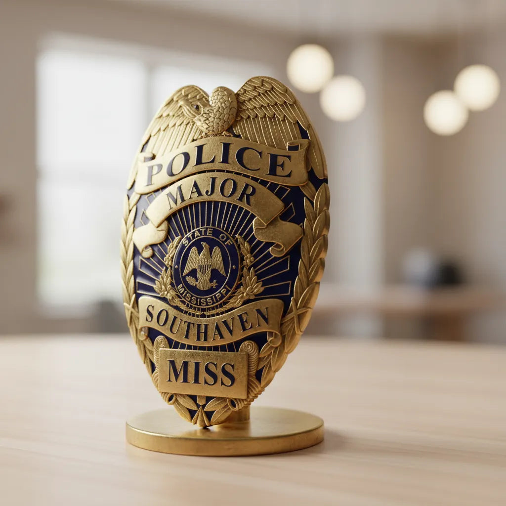 Southaven Police Major Badge SVG

Mississippi Law Enforcement Vector

Police Major Badge Engraving File

Southaven Police Sign CNC File

Major Badge Vector for Laser Cutting