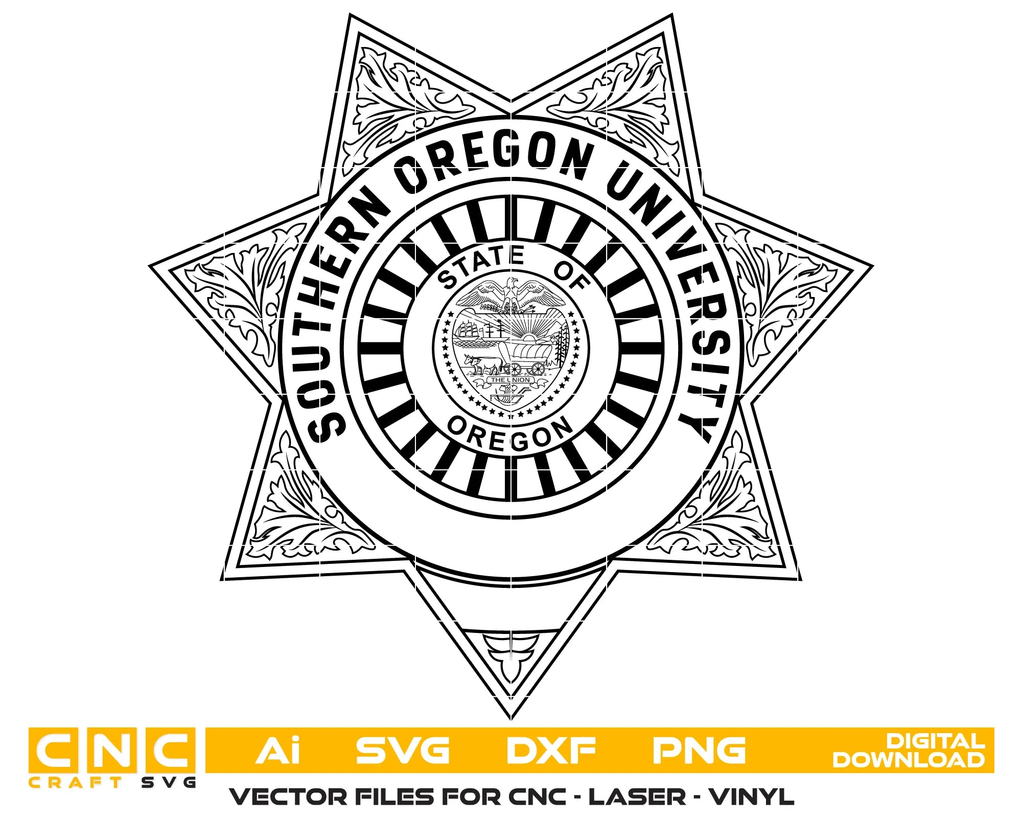 Southern Oregon University Police Badge SVG Campus Law Enforcement Vector