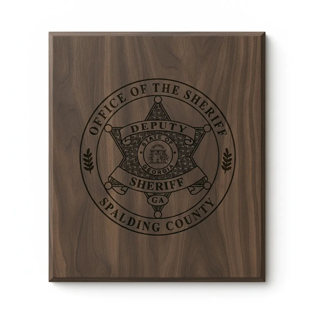 Spalding County GA Deputy Sheriff Badge SVG

Georgia Law Enforcement Circular Vector

State of Georgia Seal Engraving File

5 Point Star Deputy Badge Sign CNC File

Sheriff Department Vector for Lasers