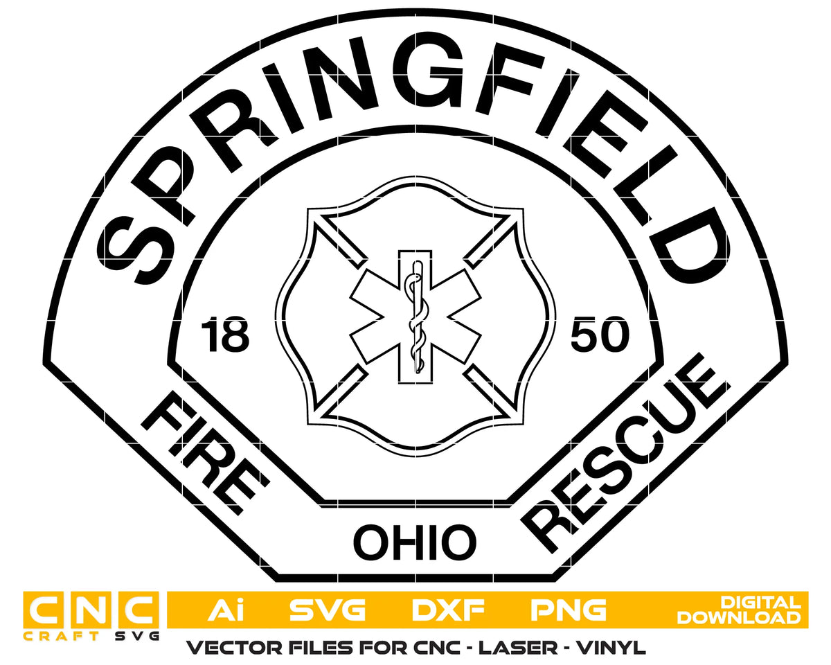 Springfield Fire Rescue Division Patch SVG Ohio Firefighter Vector
