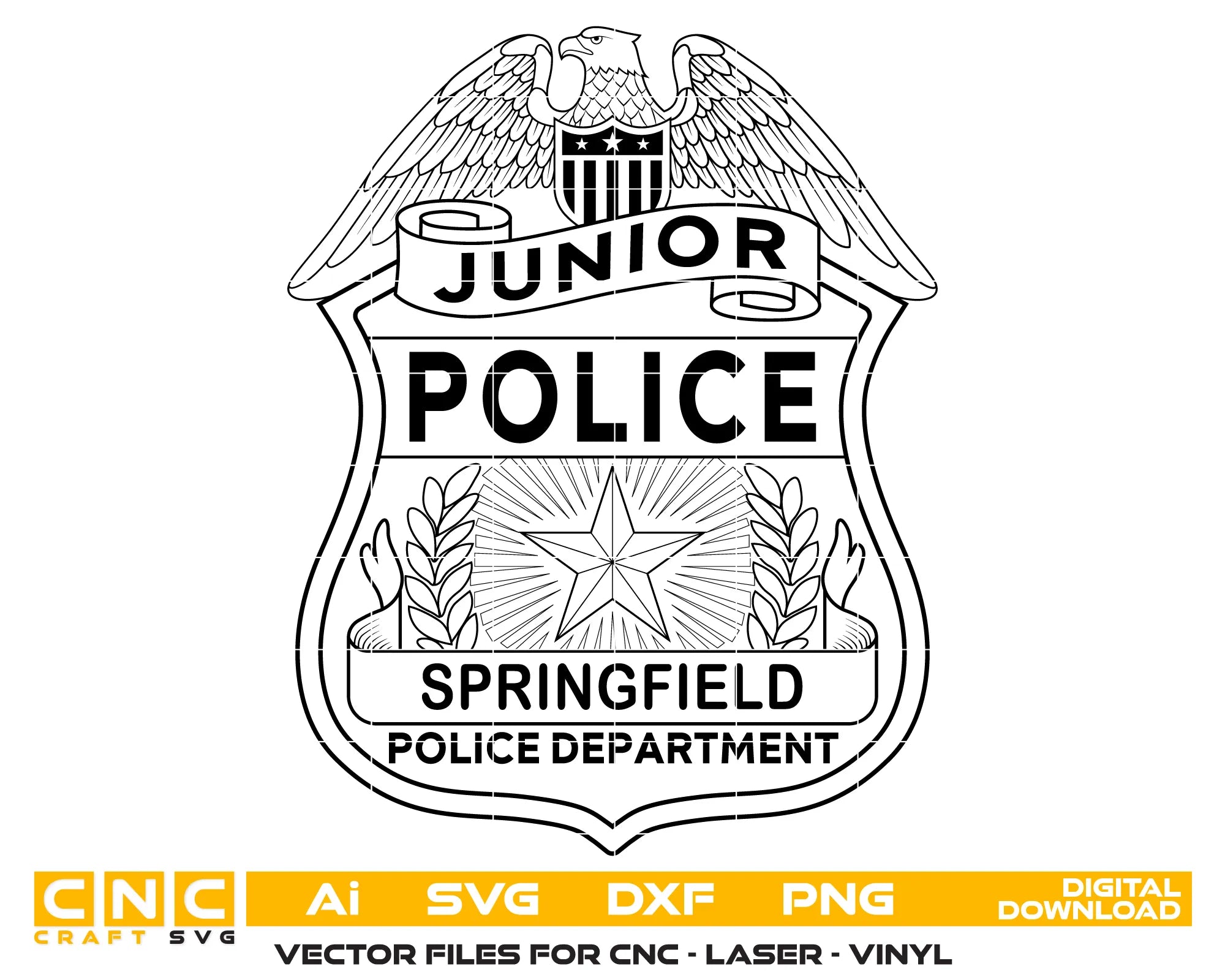 Springfield Junior Police Officer Badge Minnesota SVG Minnesota Law Enforcement Vector