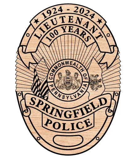 Springfield Police Lieutenant 100th Anniversary Badge SVG Pennsylvania Law Enforcement Vector