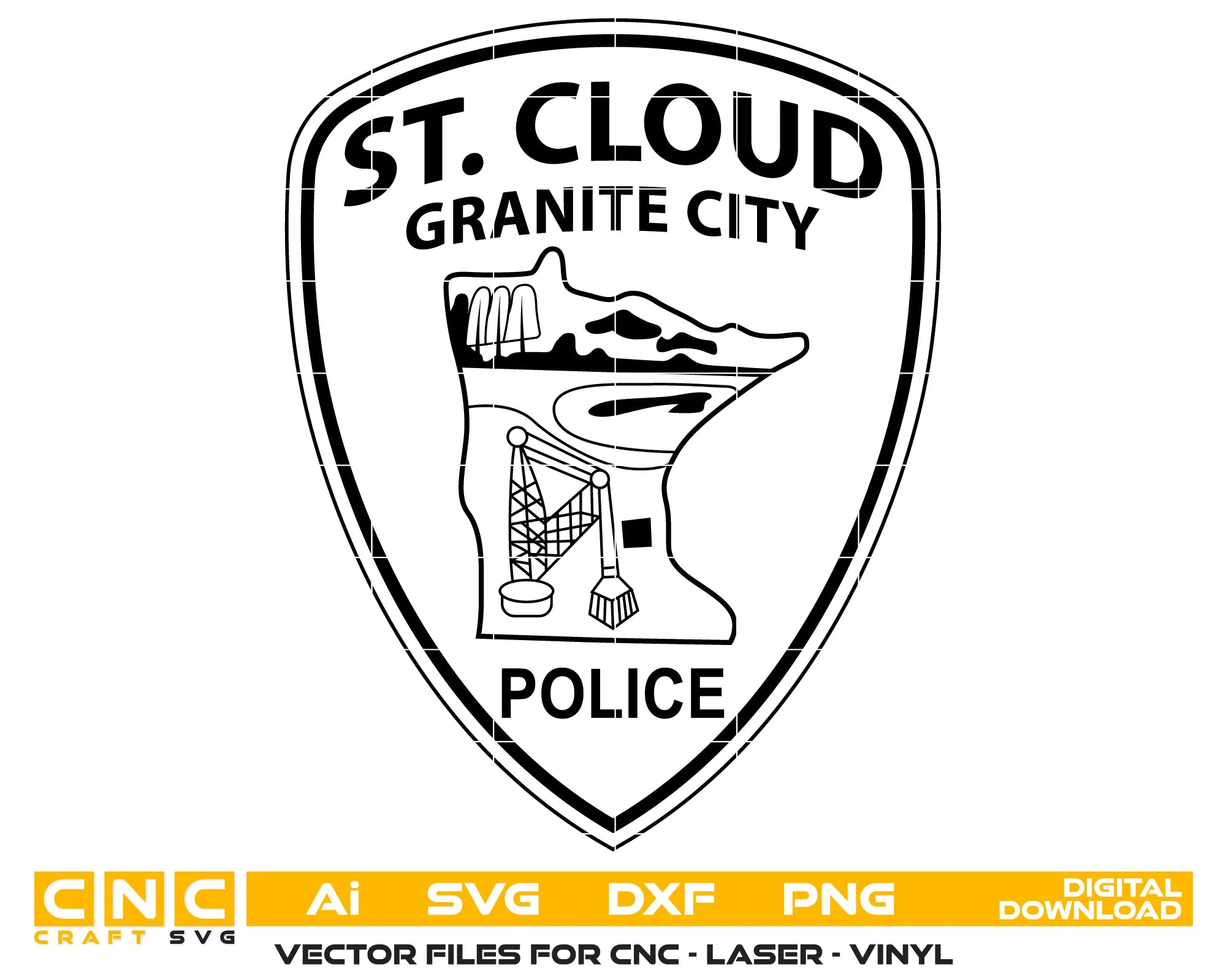 St. Cloud Granite City Police Patch SVG Minnesota Law Enforcement Vector