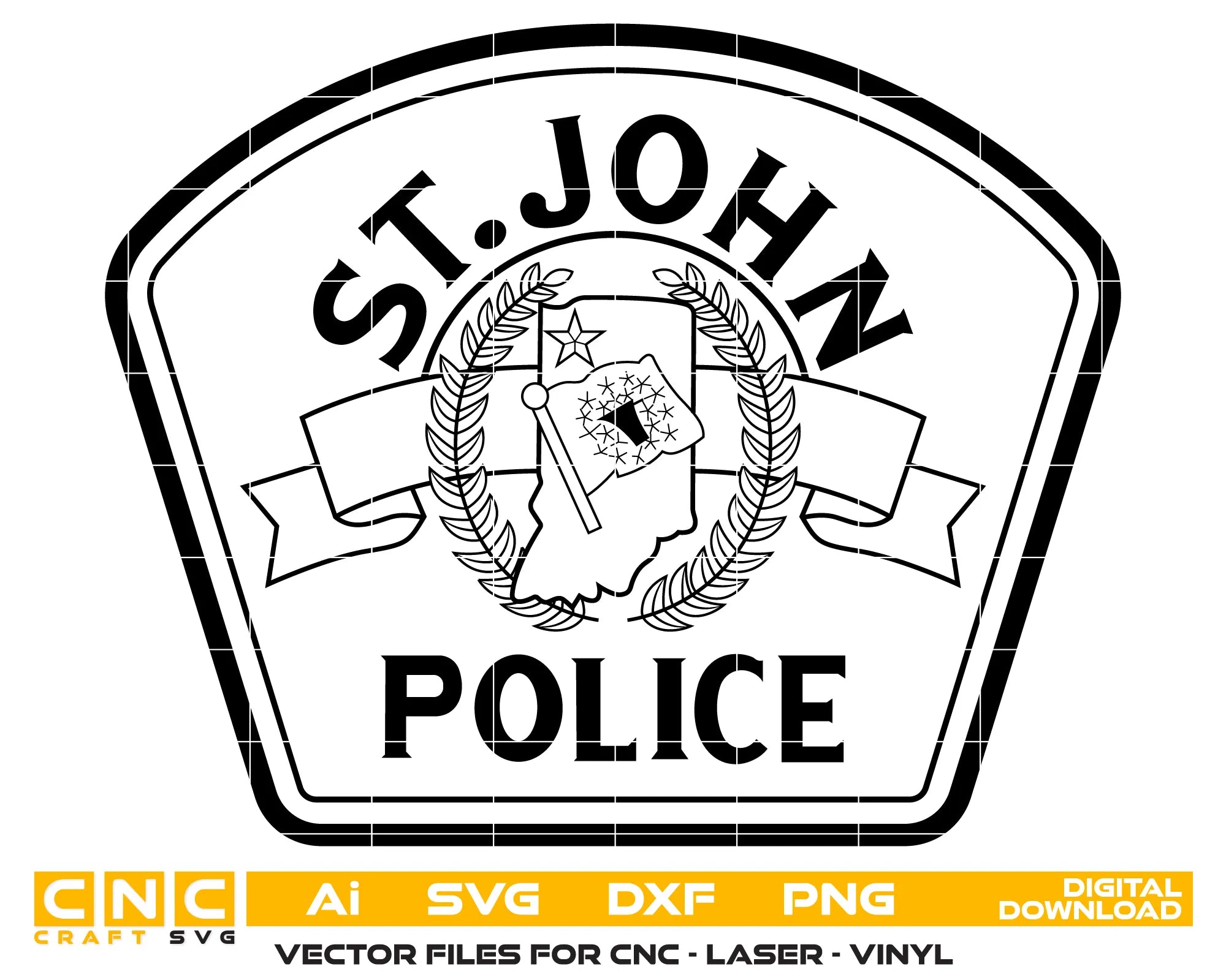St. John Police Department Patch SVG Indiana Law Enforcement Vector