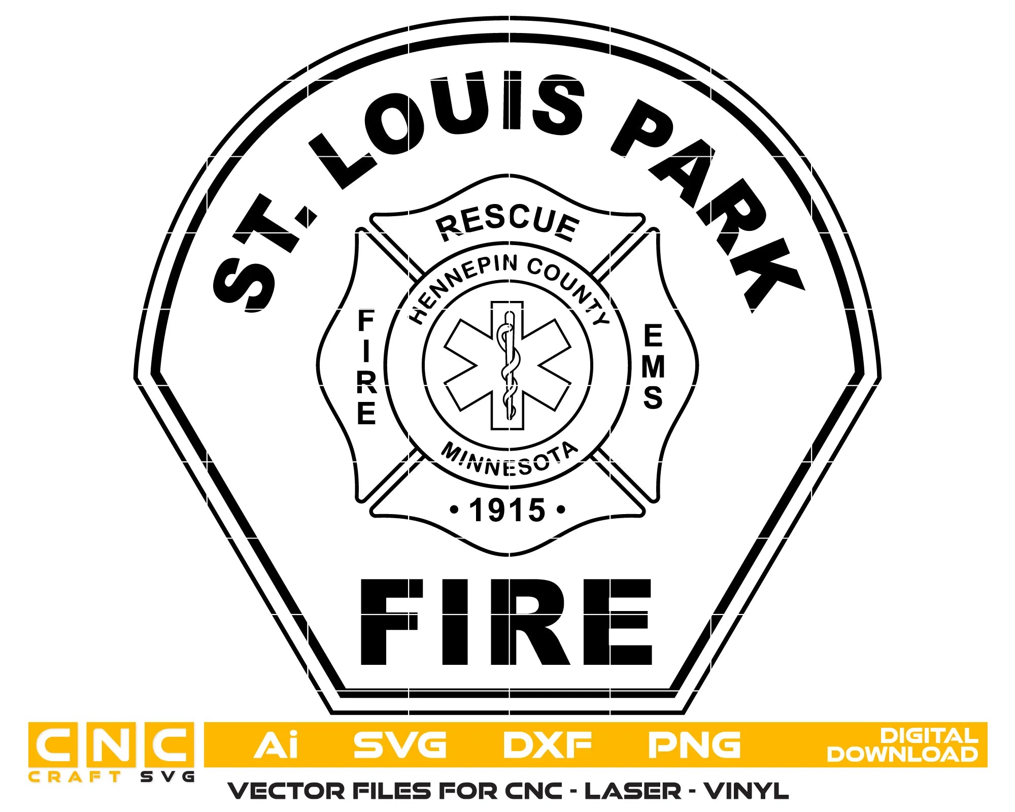 St Louis Park Fire Department Patch SVG Minnesota Firefighter Vector