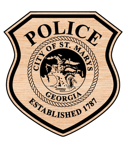 City of St. Marys Police Badge SVG for CNC

City of St. Marys GA Police Vector for Laser Engraving

St. Marys Georgia Police Emblem for Wood Carving

Professional St. Marys GA Law Enforcement Badge Design

City of St. Marys Police SVG Logo for CNC Router Projects