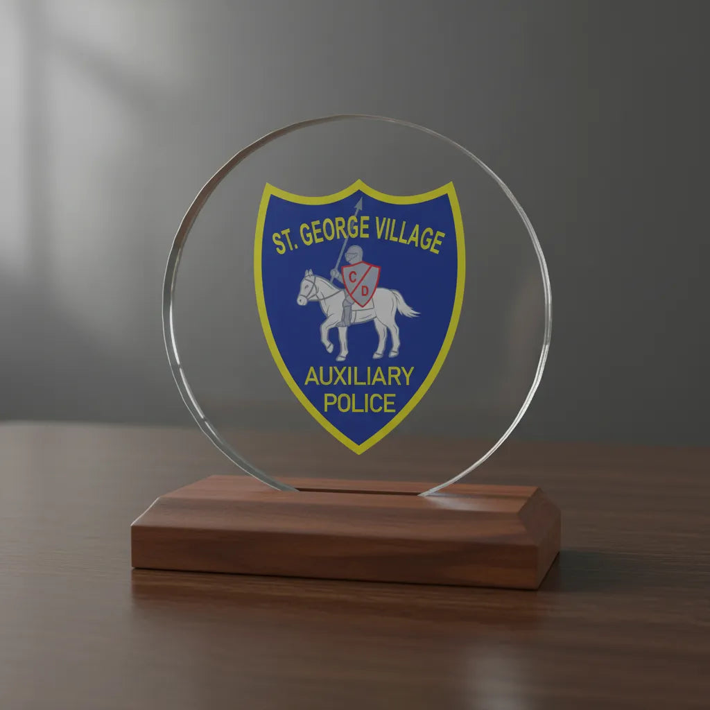 Color St. George Auxiliary Police Patch SVG

Village of St. George Law Enforcement Vector

Patriotic Eagle Shield Sublimation File

Auxiliary Police Sign CNC Vector

Full Color Police Patch Vector for Vinyl Cutting